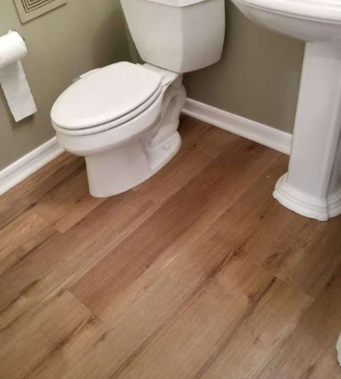 bathroom natural wood spc flooring