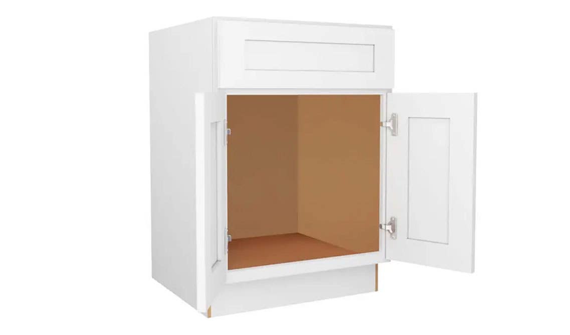 24 Inches white shaker bathroom vanity