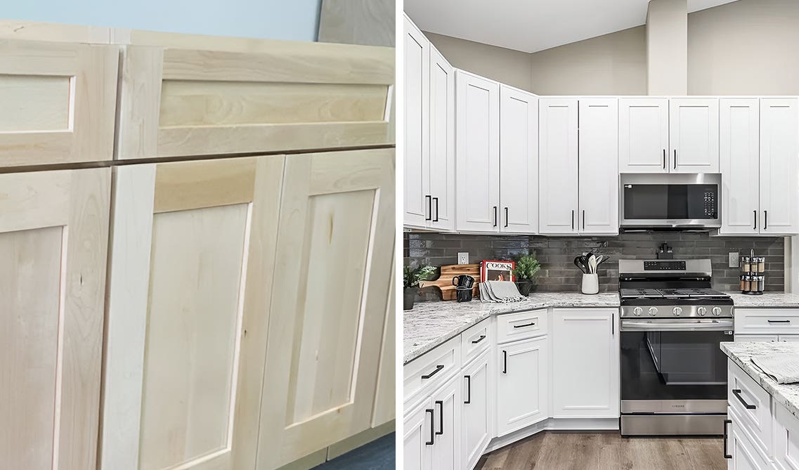 Before and after cabinet finishing kitchen design
