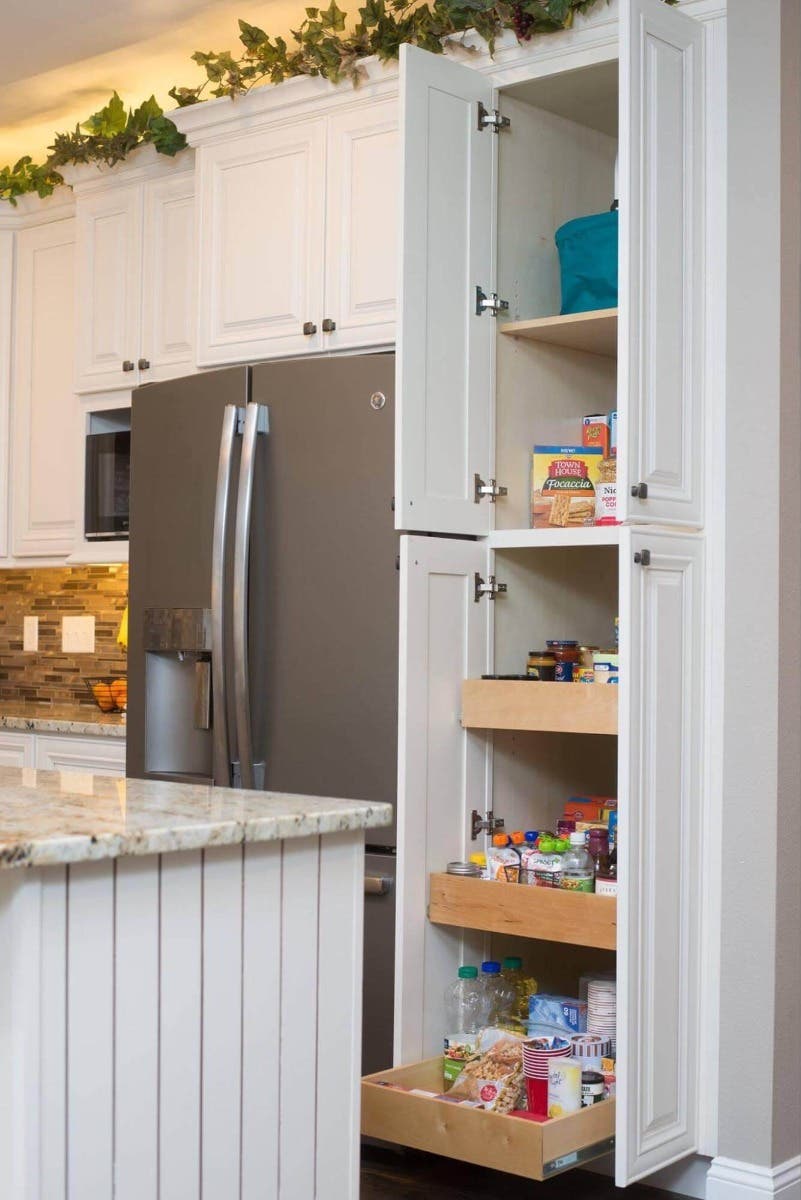 White cabinet storage pantry 