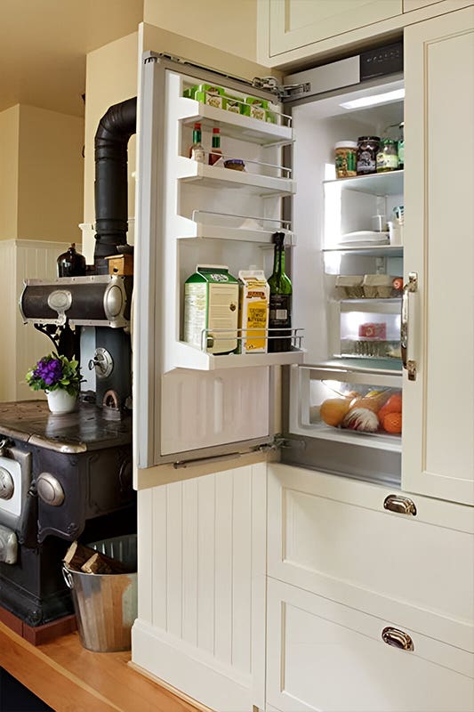 Camouflaged Fridge into cabinets