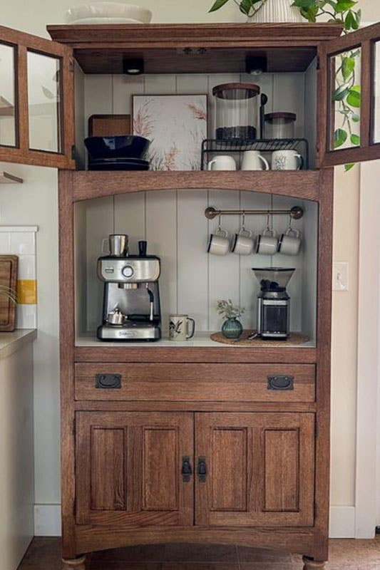 Coffee station hutch