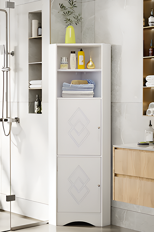 Corner Linen bathroom Cabinets 