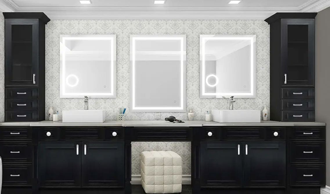 Lily Ann Cabinets: Craftsman Black Shaker Vanity