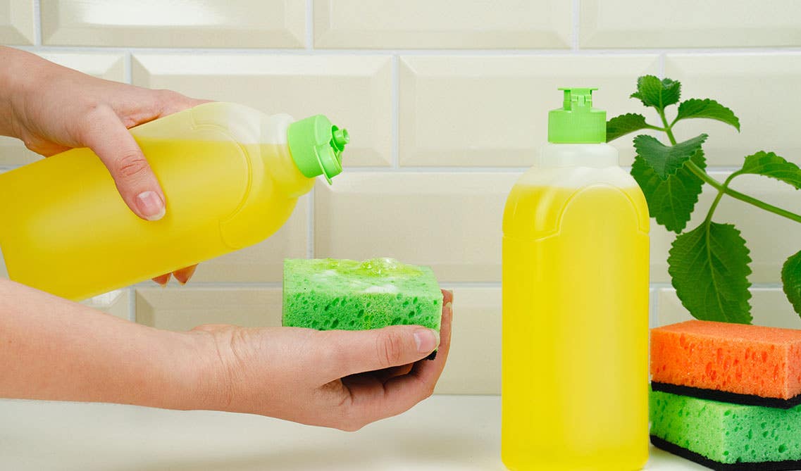 Dish Soap Bottle with scrub