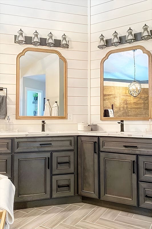 Double Sink Vanity with statement mirror 