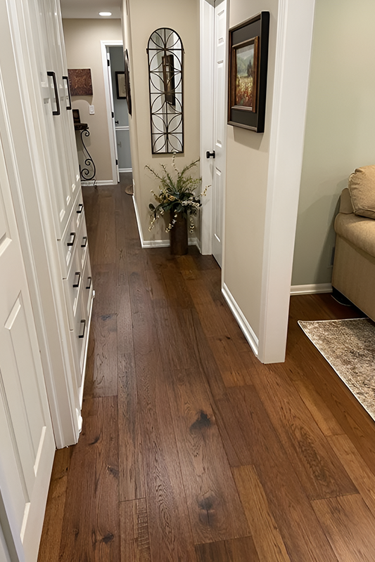 Earthy Tones Flooring paired with white wall