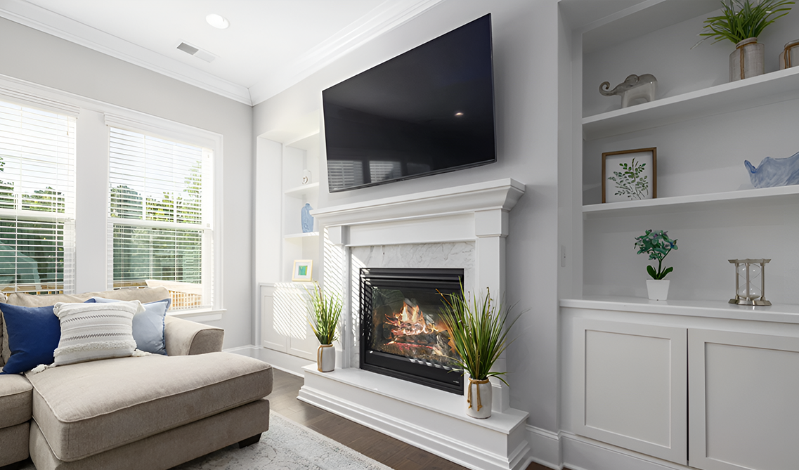Electric Fireplaces paired with soft white wall