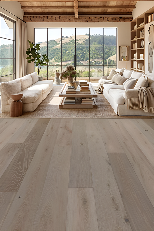 Engineered wood flooring feature at living room 