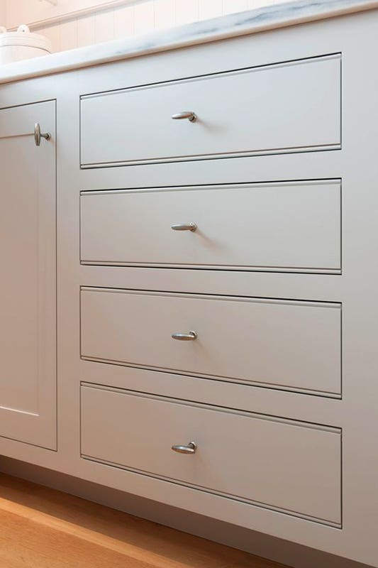 Framed Gray Base Cabinets