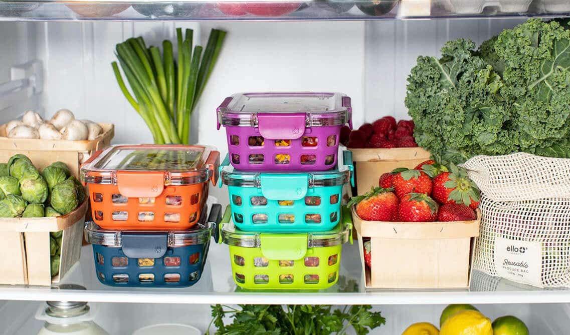 Fridge container with vegetables 