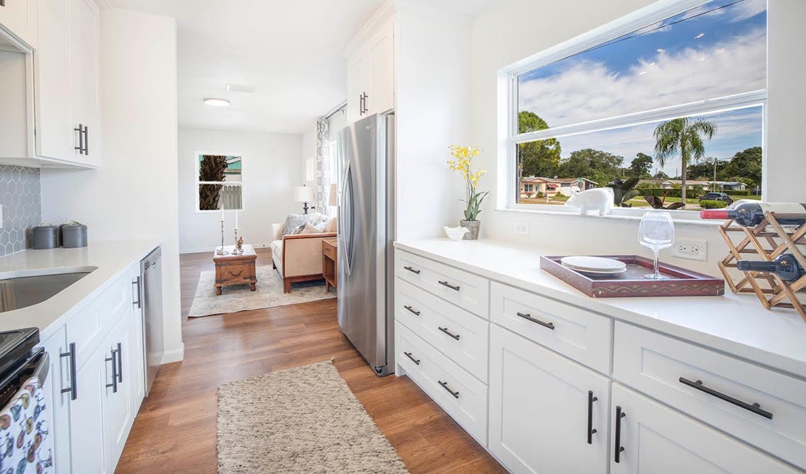 white Galley Kitchen layout