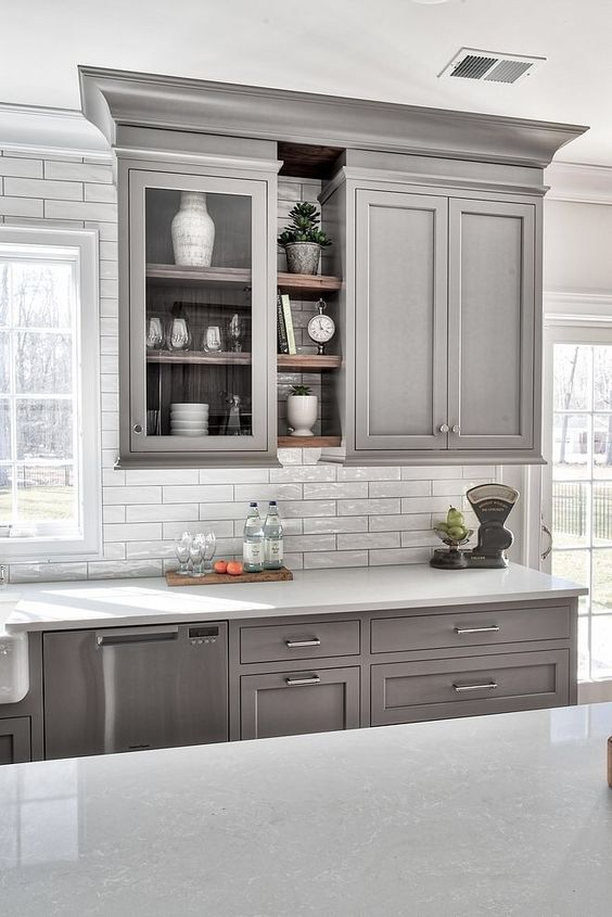 25+ Simple Ideas To Style Grey Kitchen Cabinets