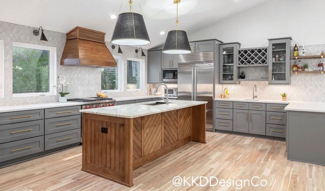 Grey Shaker Elite Kitchen Cabinets with the gray big lighting