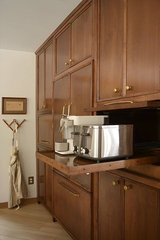 Hidden Appliances Garage built in cabinetry 