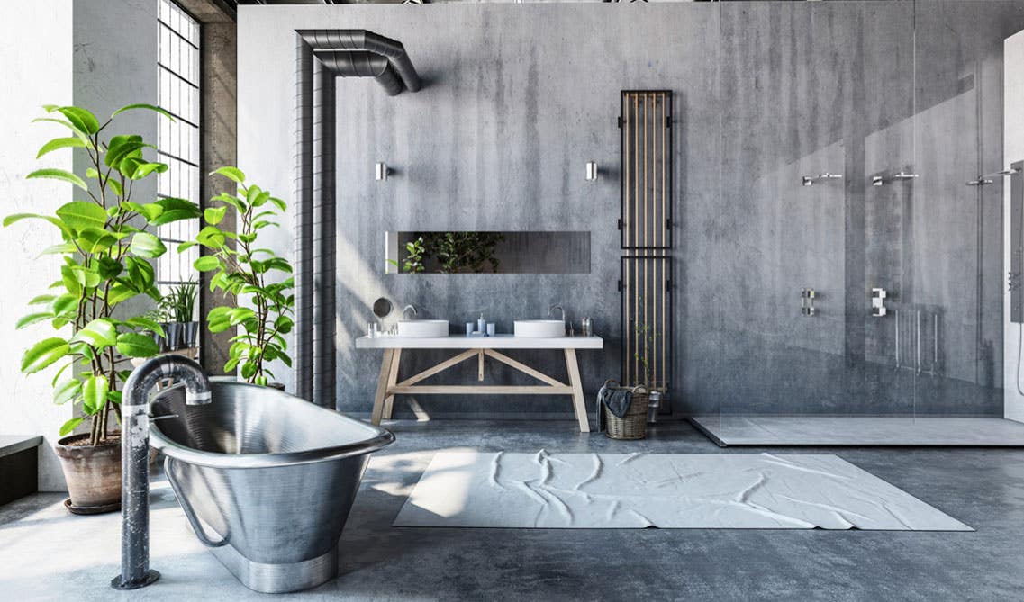 Industrial inspired bathroom design