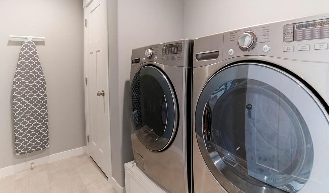 Small Laundry Room with Built-in Ironing Board