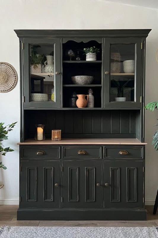 Black Kitchen Hutch Cabinet