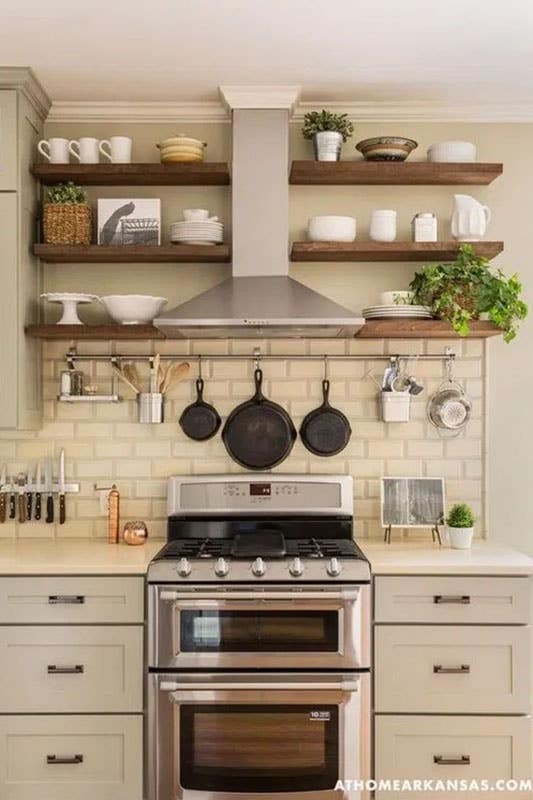 Kitchen with open shelves 