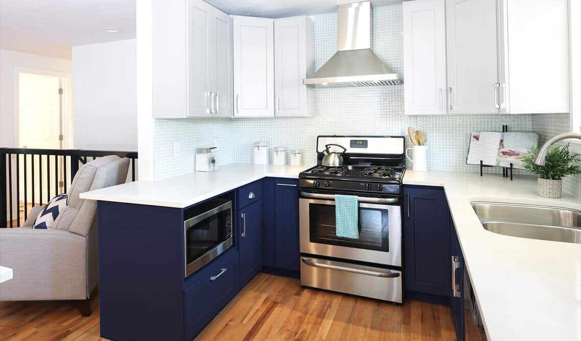 Navy Blue Shaker Cabinets