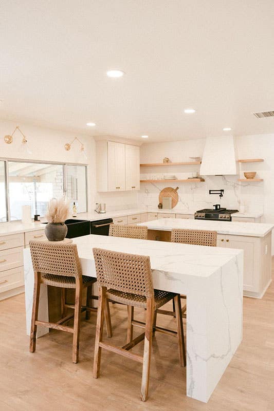 Marble countertop with backsplash kitchen design