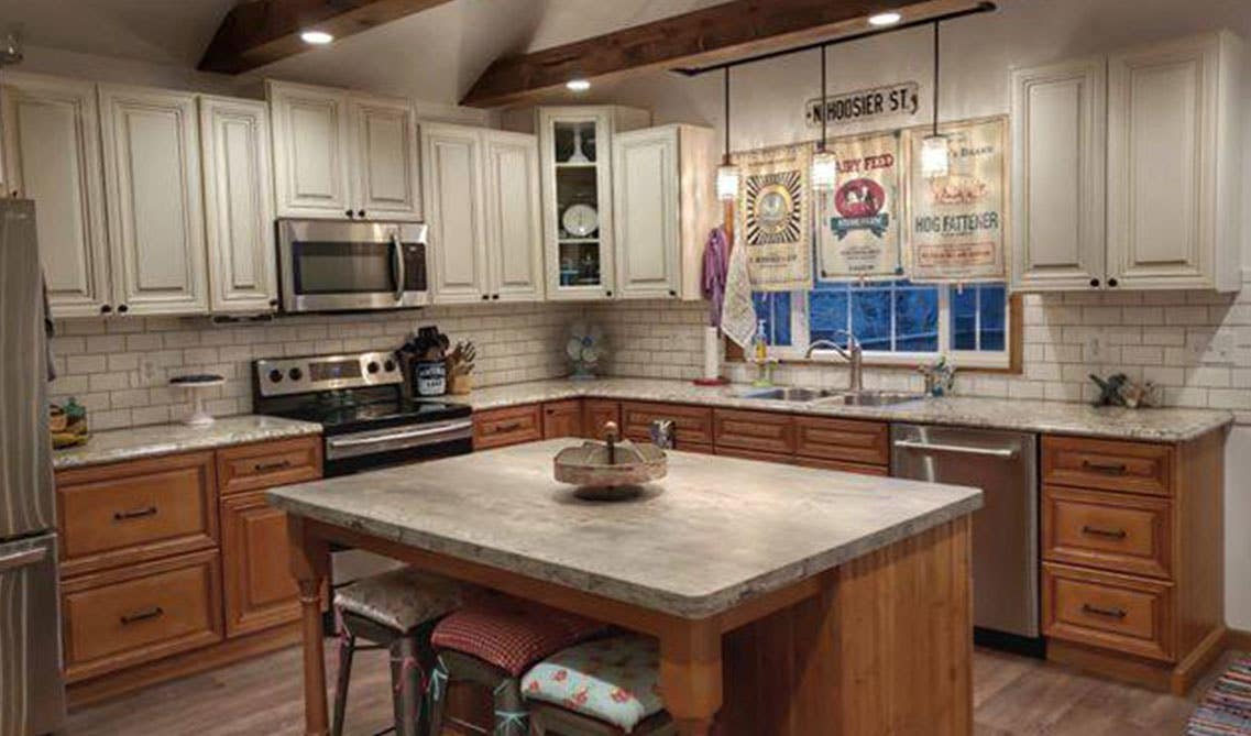 Natural wood theme kitchen