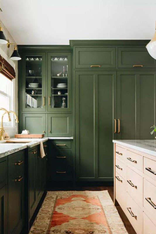 Olive and cream tones kitchen