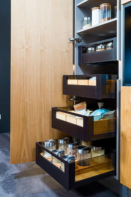 Kitchen Pantry Cabinet with Pull-Out Drawers