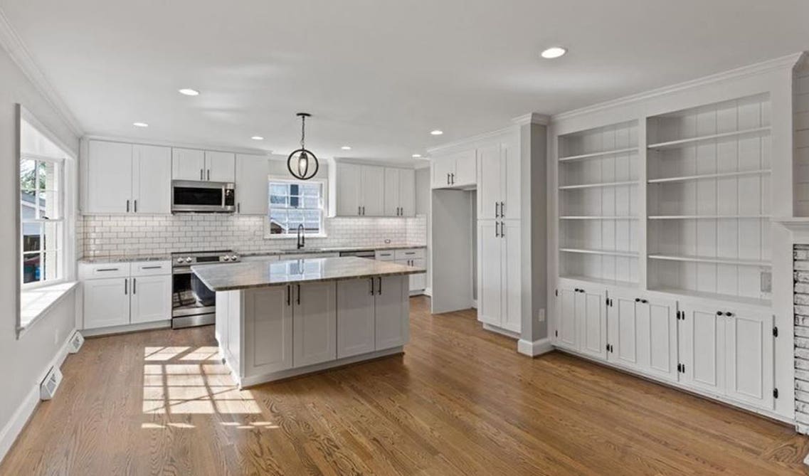 white kitchen design with rta cabinets and island