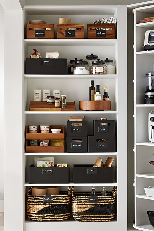 cabinets with stackable storage bins