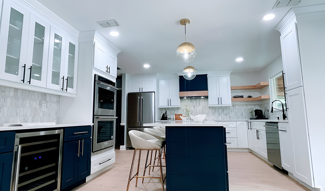 Two tone shaker cabinets kitchen