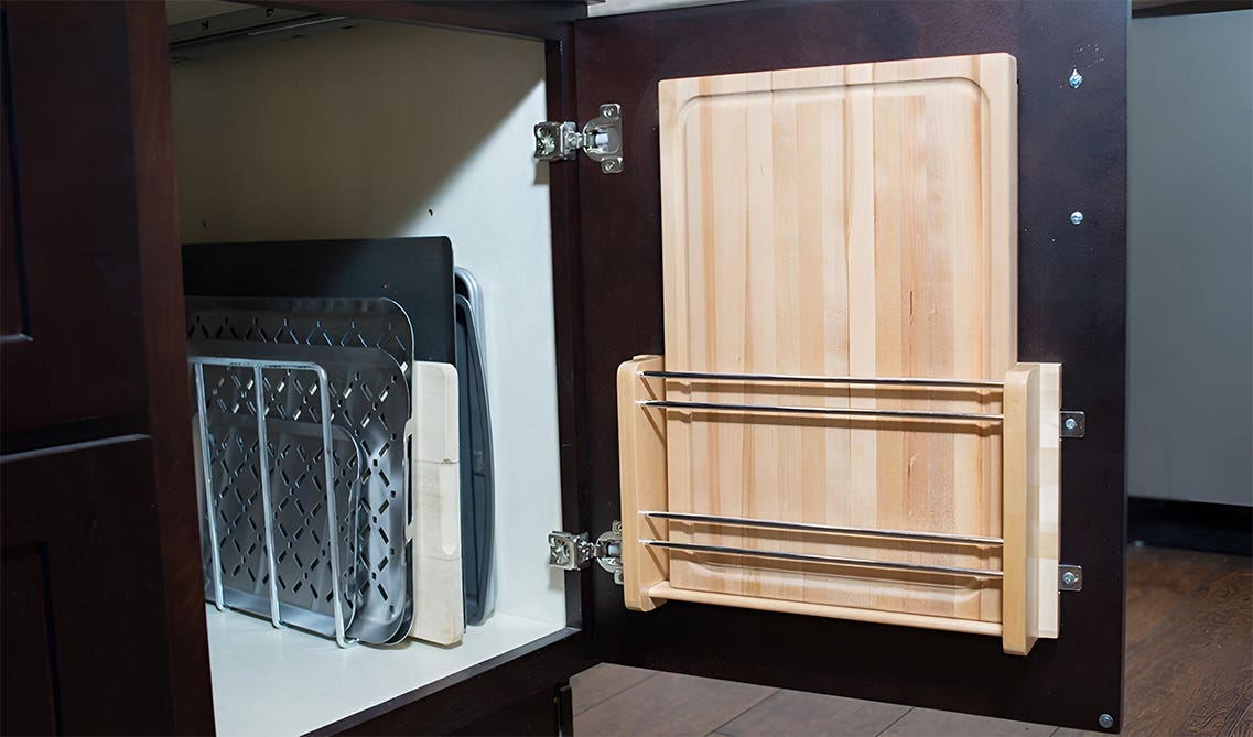 cutting boards divider inside cabinets