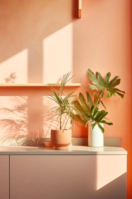 Warm Peach kitchen wall paint