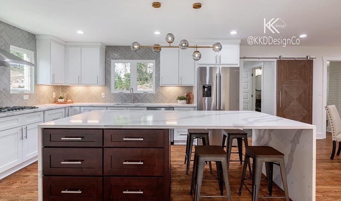 Two Tone Kitchen Style with white and espresso shaker cabinets