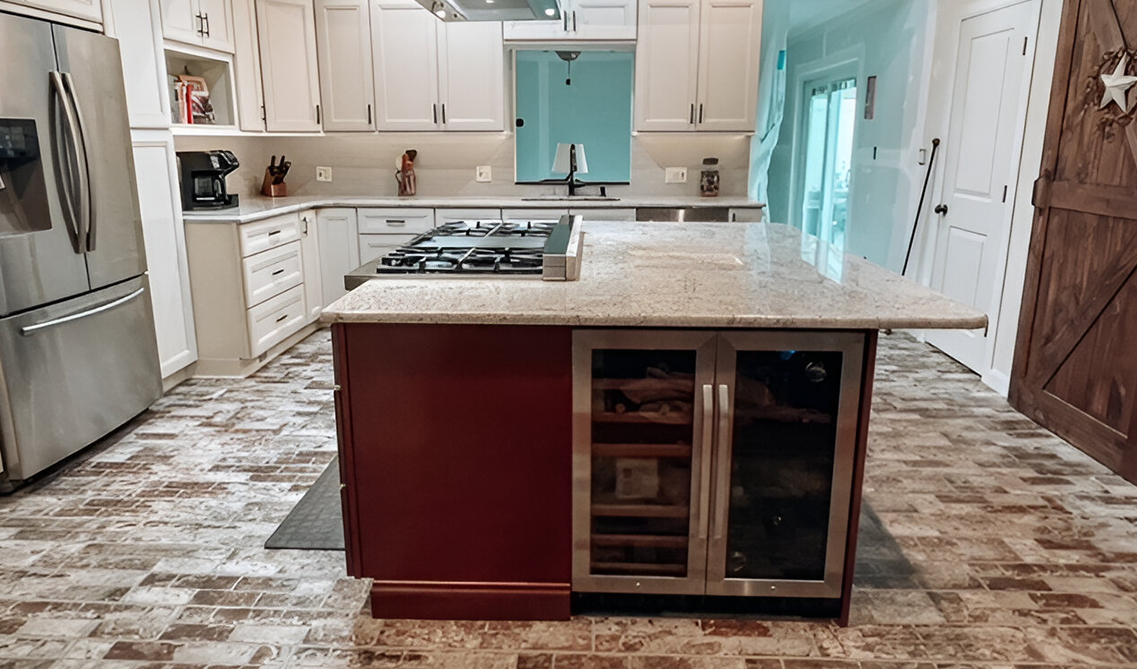 Wine storage cabinet in kitchen island
