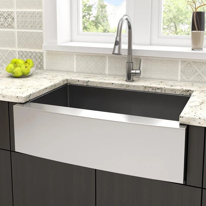 stainless steel farmhouse kitchen sink