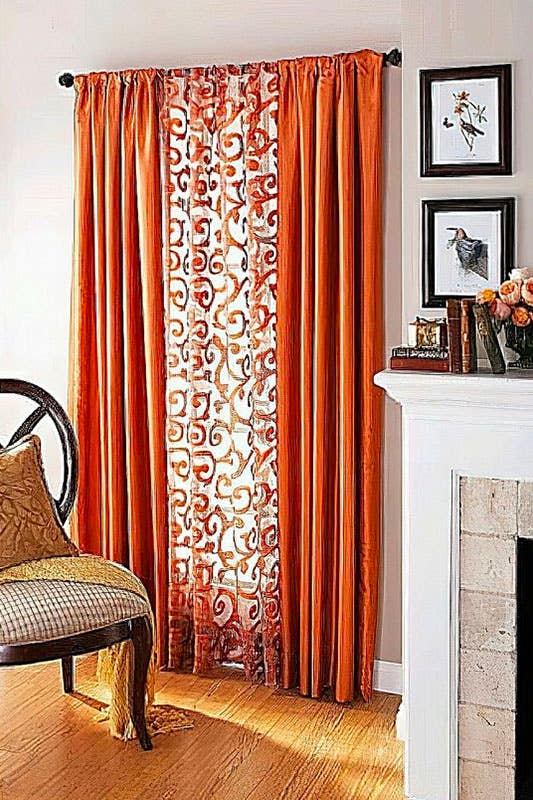 Fall-themed curtains