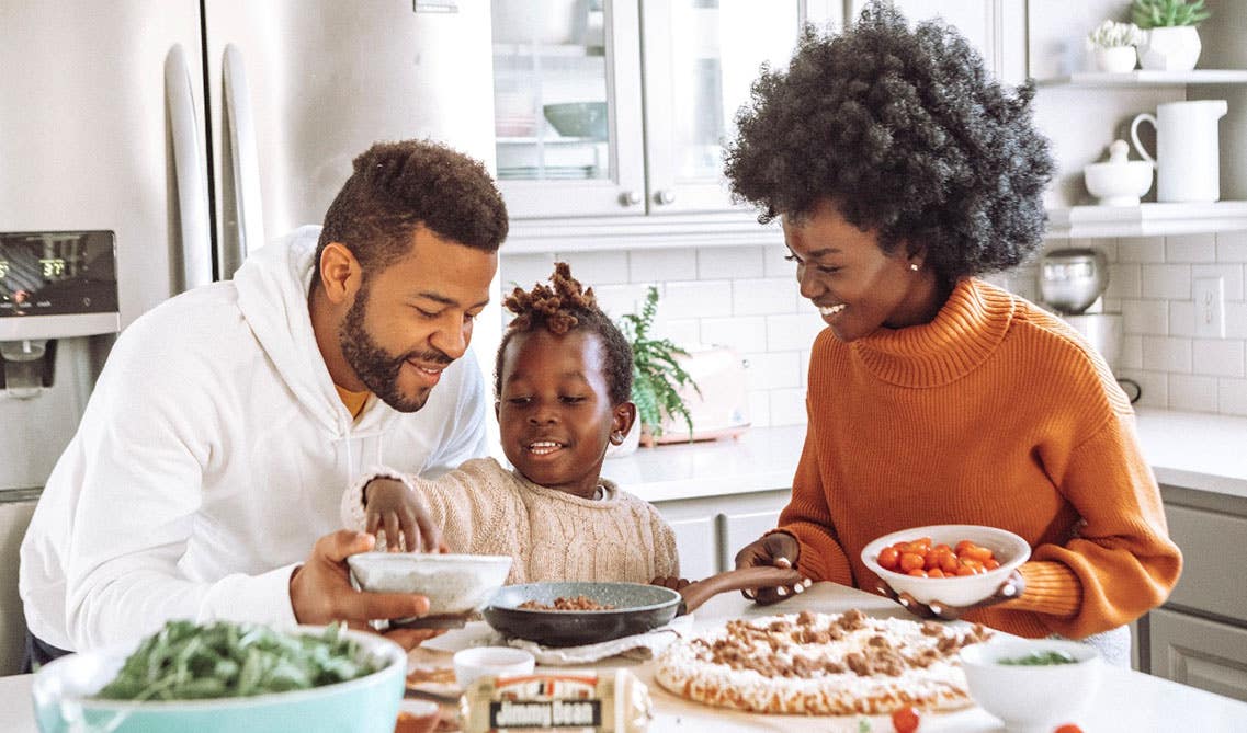 Family having meal