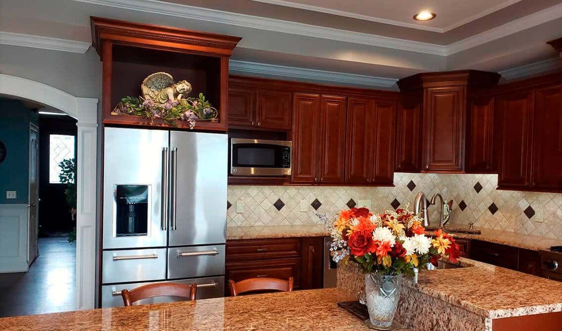 Use Charleston Cherry Cabinetry to create modern look