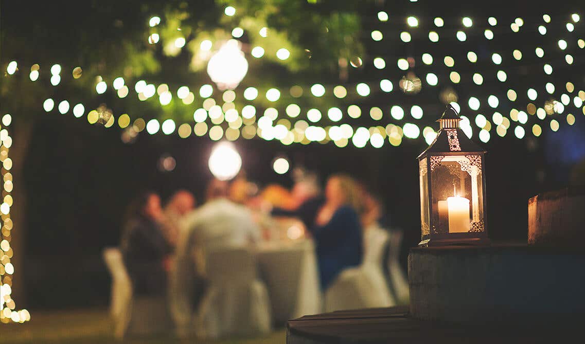 String Lights - Using trees to Hang Outdoor String Lights