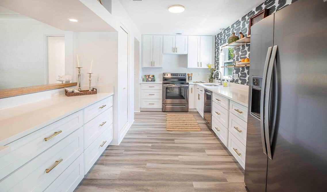 Narrow galley kitchen