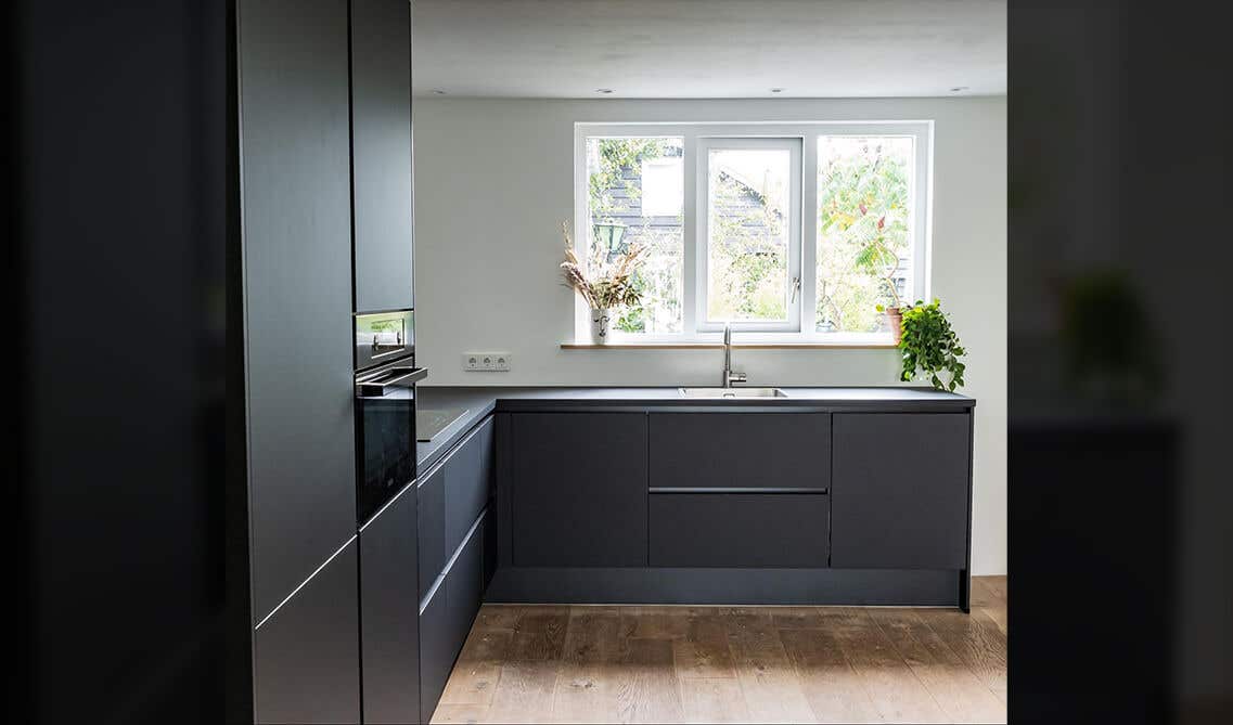 dark cabinets in kitchen