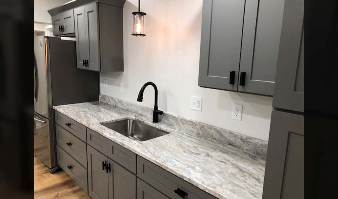 Modern light grey cabinets