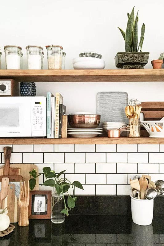 Open Kitchen Shelves kitchen utensils 