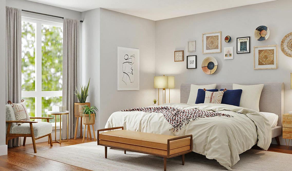 White rustic master bedroom 