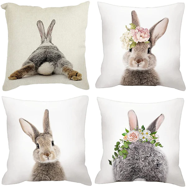 Bunny Themed Throw Pillows