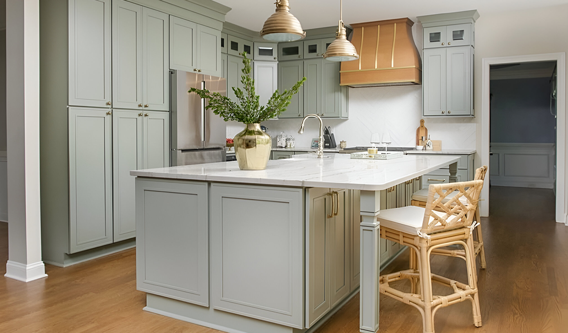 Craftsman_Lily_Green_Shaker cabinets