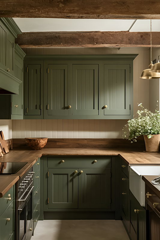 Allure of Green Kitchen Cabinets
