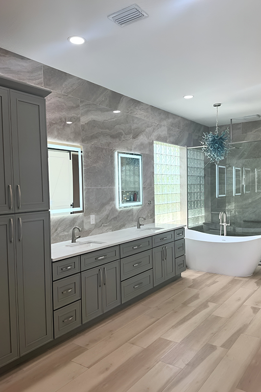Craftsman Lily Green Shaker Bathroom Cabinets