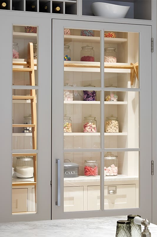 Glass-Front Pantry Cabinets